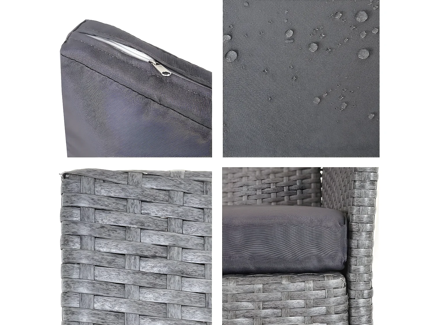 2-1-1 Poly-rotan tuinset Hamar,  grijs, antraciet kussens