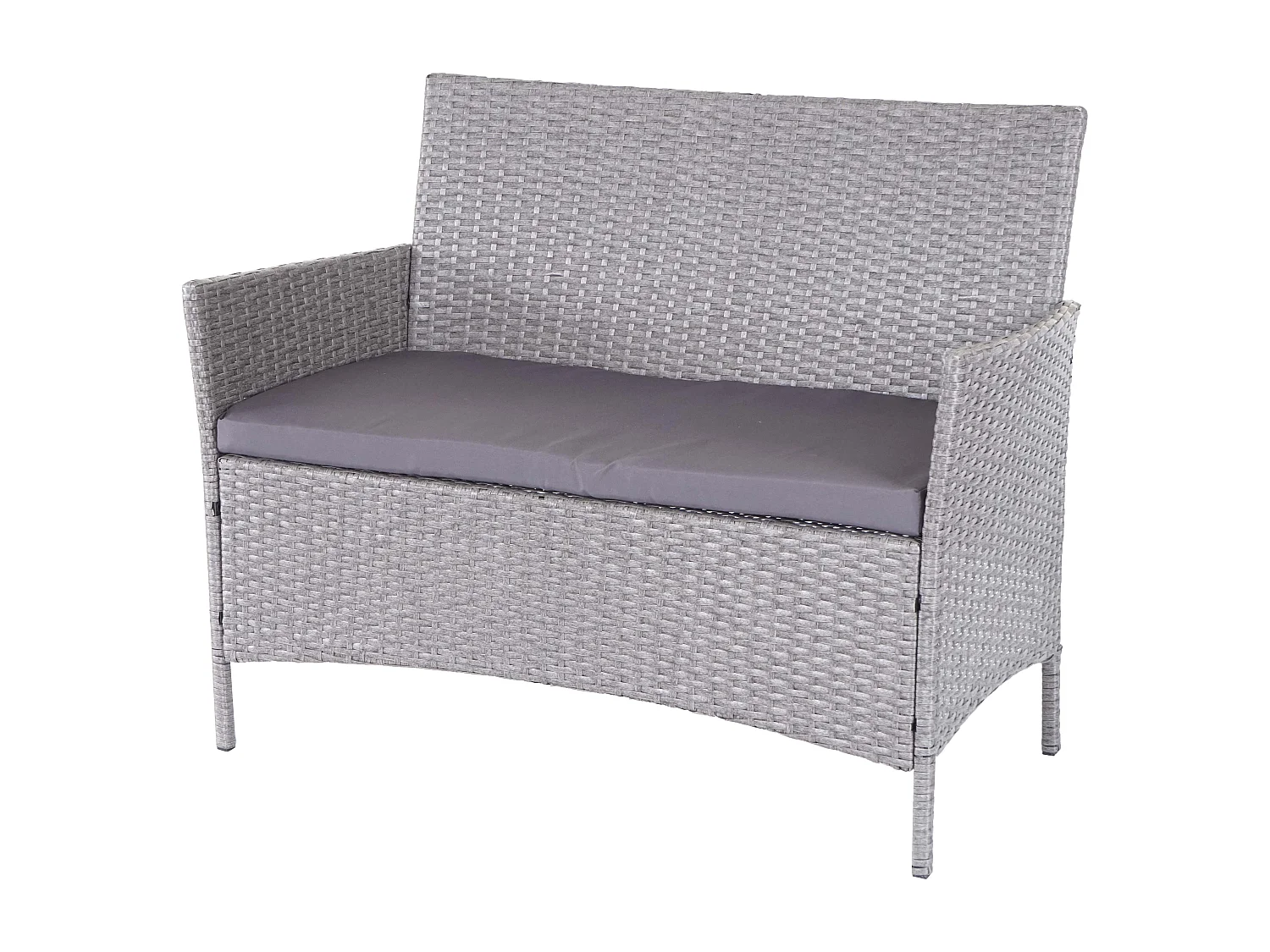 Garten-Garnitur Hamar (4-teilig), Grau, Kissen anthrazit