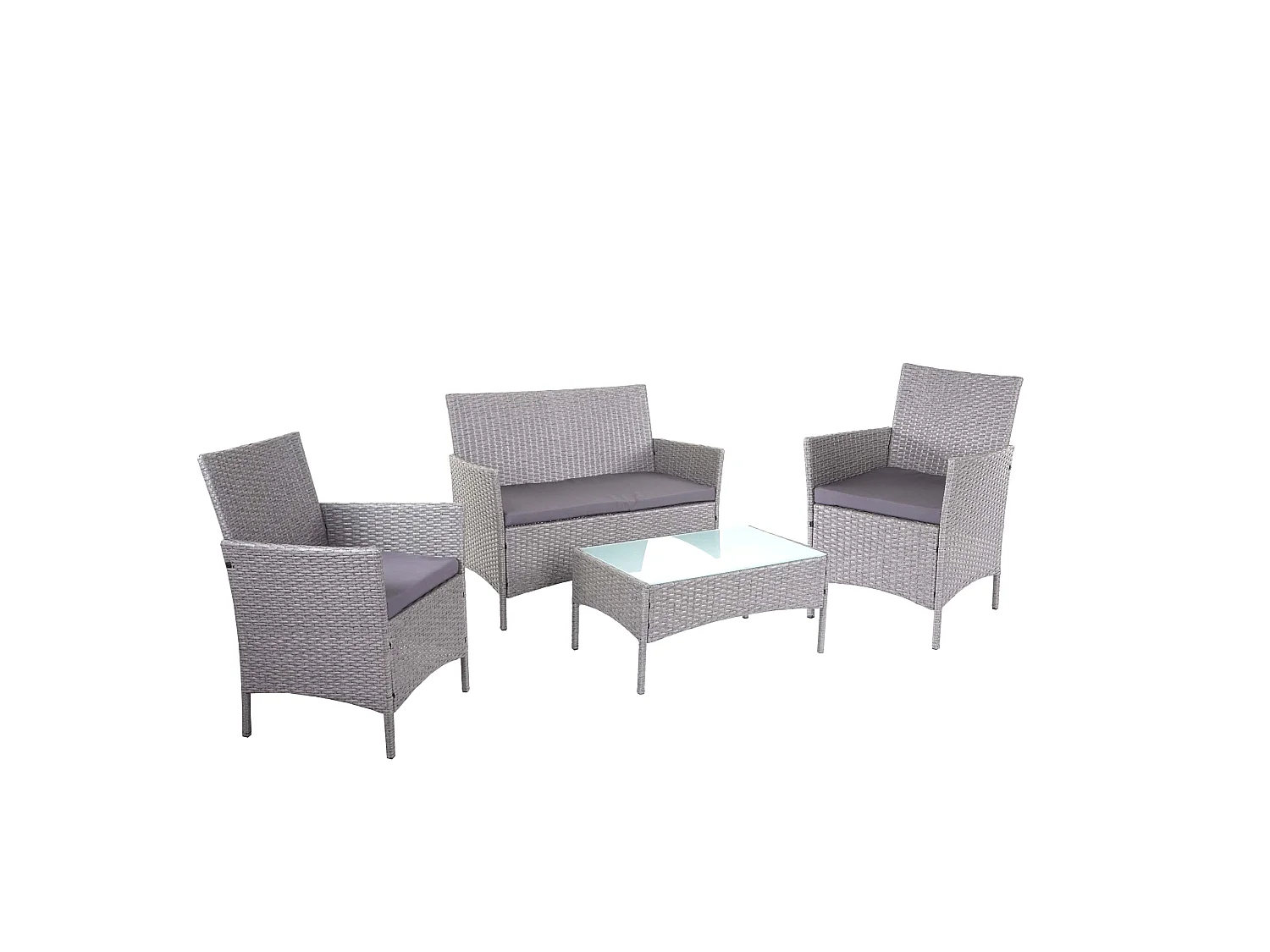 Zestaw ogrodowy Hamar (4 elementy),  szary, poduszki antracytowe