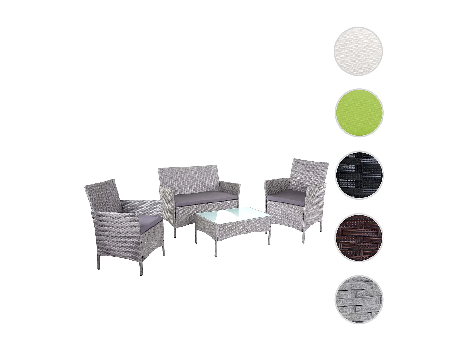 Zestaw ogrodowy Hamar (4 elementy),  szary, poduszki antracytowe