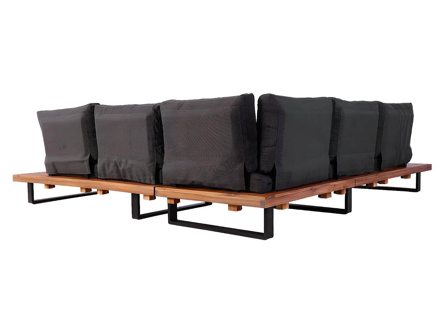 Zestaw ogrodowy MCW-H54 (zestaw 4 sztuk),  brąz, ciemnoszara tapicerka