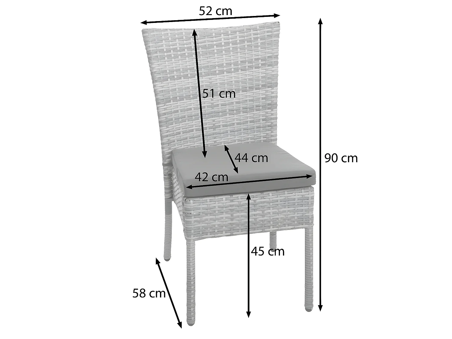 Poly-rattan set MCW-G19 (5-delig),  grijs, donkergrijze kussens