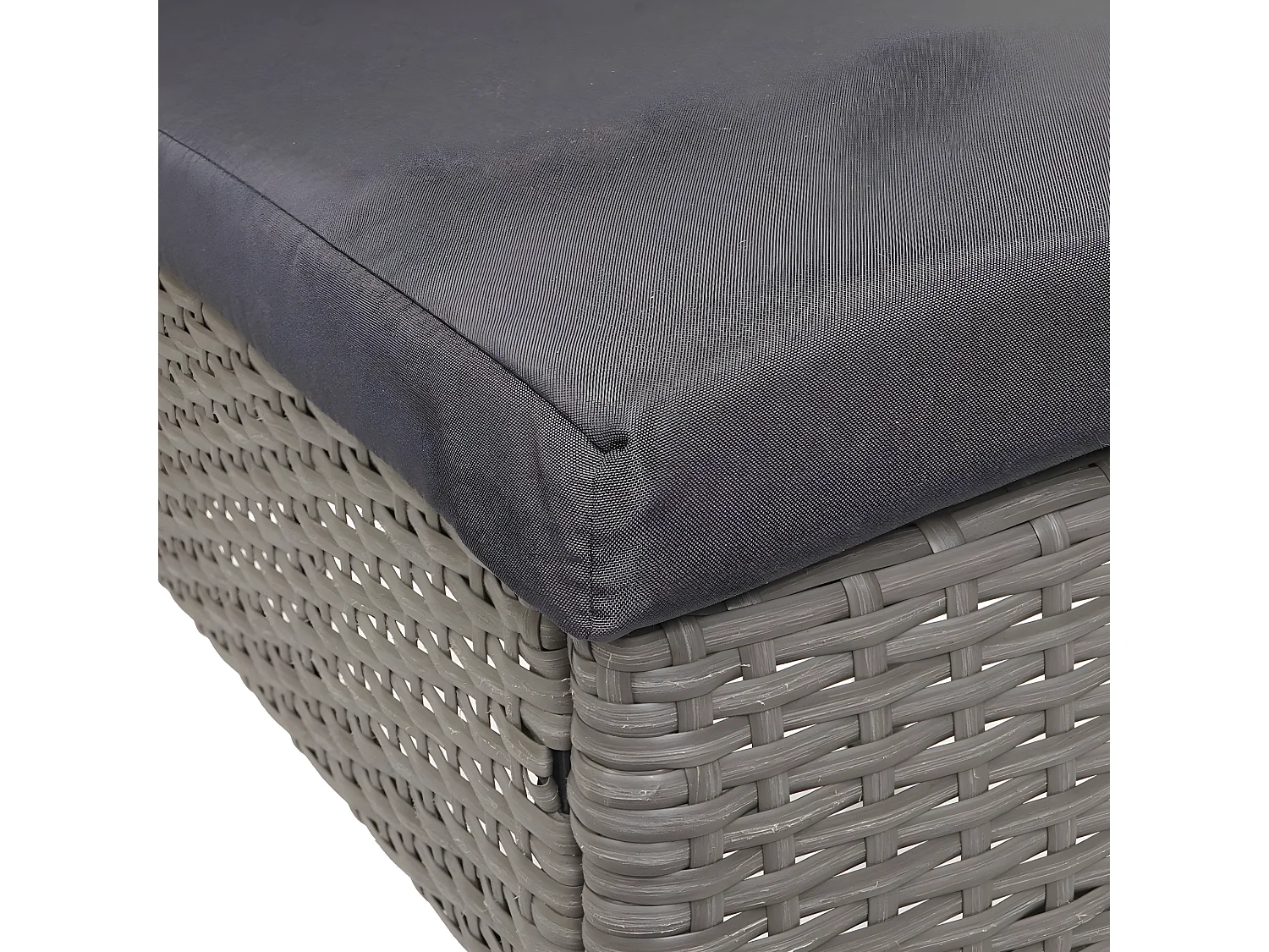 Poly-rattan set MCW-G19 (5-delig),  grijs, donkergrijze kussens