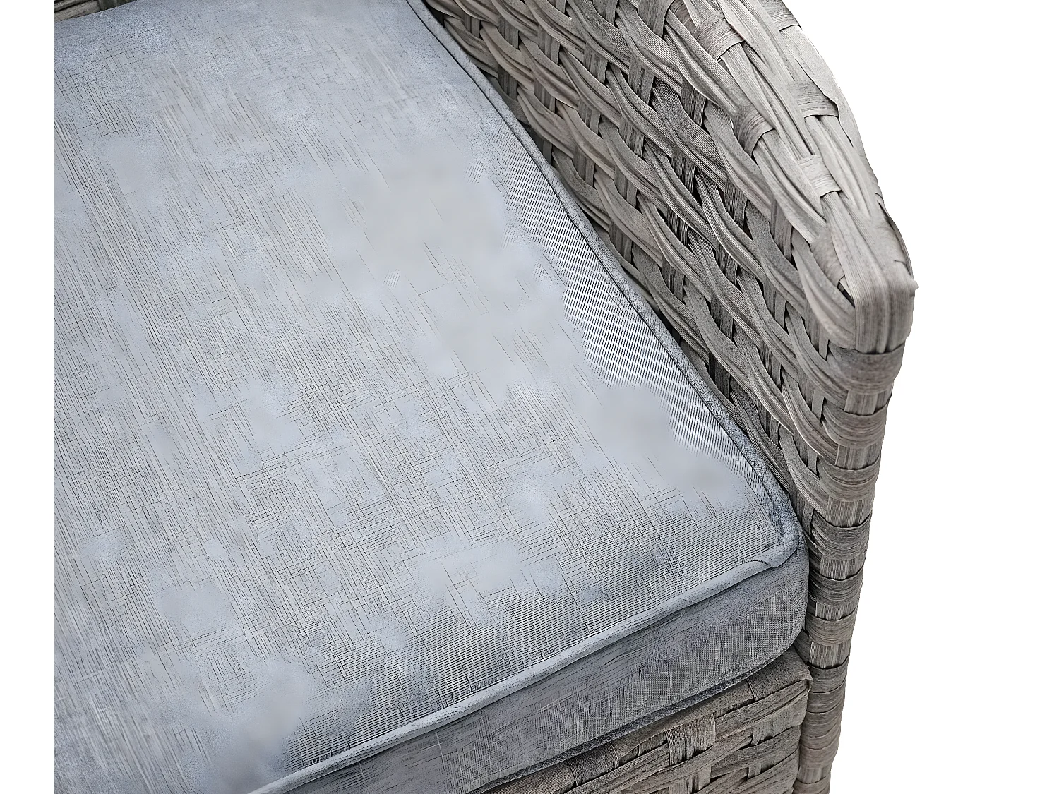 Set salotto giardino esterno salottino MCW-G59 polyrattan 3x poltrone tavolo divano grigio cuscini grigio chiaro