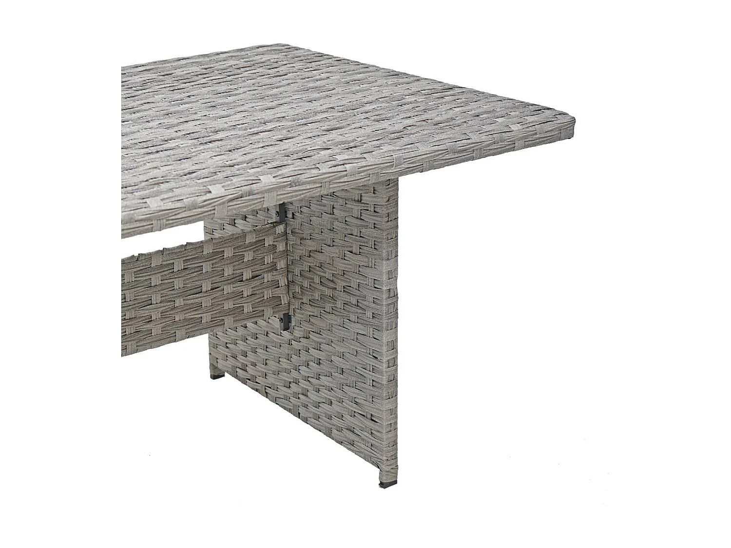 Set salotto giardino esterno salottino MCW-G59 polyrattan 3x poltrone tavolo divano grigio cuscini grigio chiaro