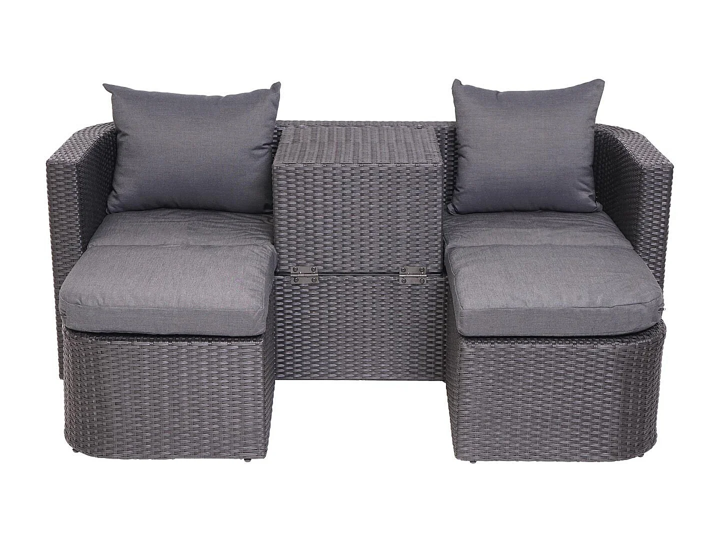 Lounge-Set MCW-J37 (4-Teilig), Anthrazit, Kissen dunkelgrau