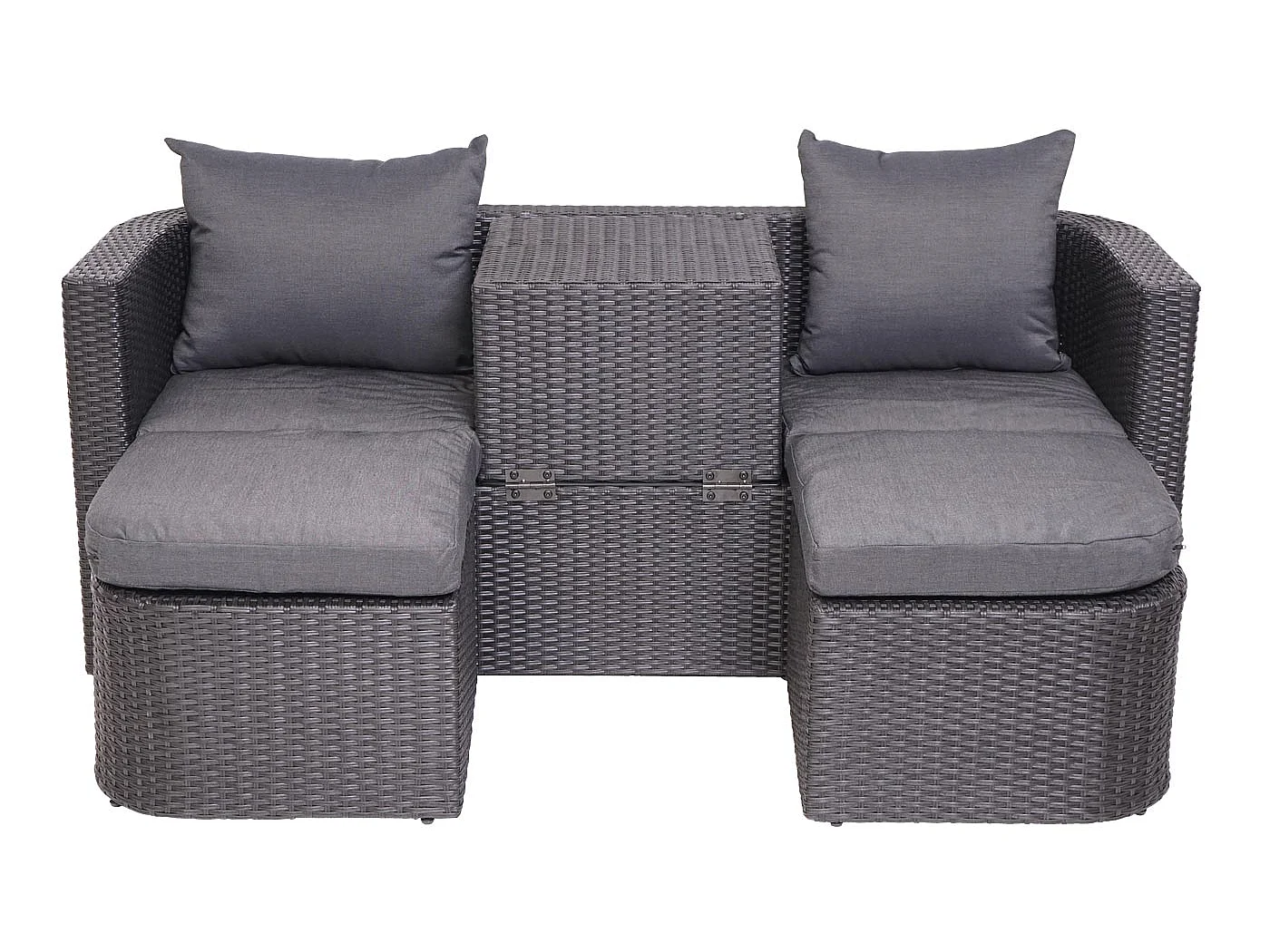 Lounge-Set MCW-J37 (4-Teilig), Anthrazit, Kissen dunkelgrau