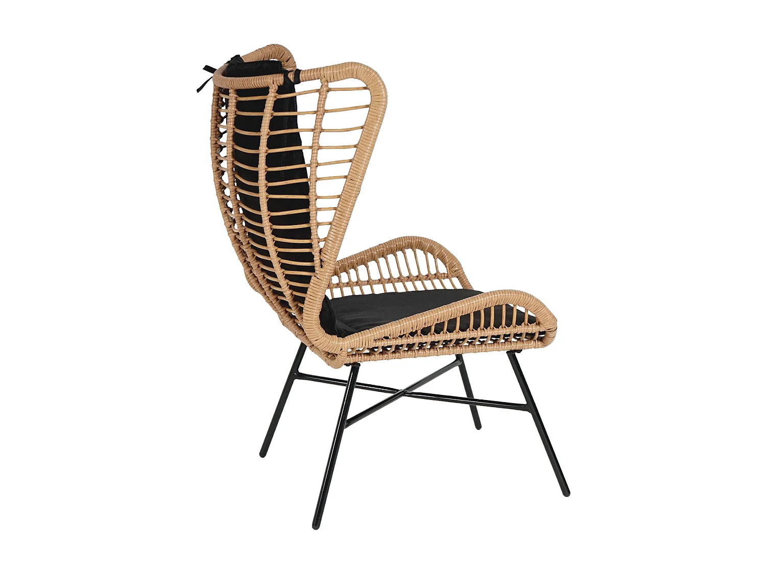 Zestaw polirattanowy MCW-G17b (2-częściowy),  kolor naturalny, poduszki antracytowe