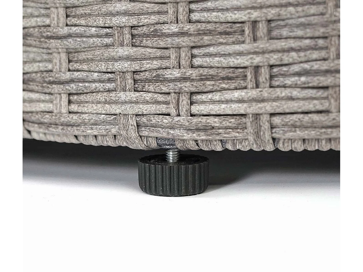 Poly-Rattan Garnitur MCW-E17 rund, Grau, Polster dunkelgrau, Kissen beige