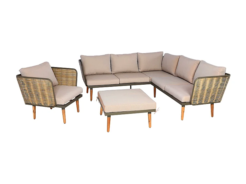 Gartengarnitur MCW-L31, Beige-braun