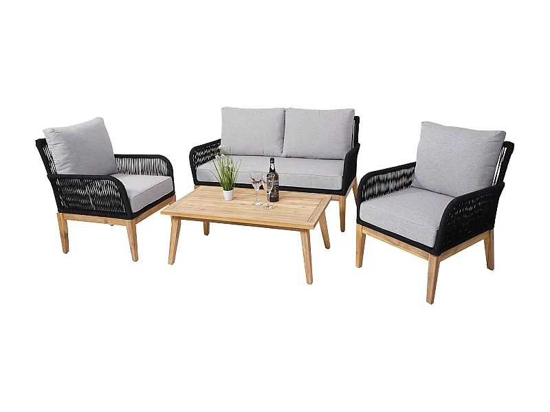 Tuinset MCW-H58 (4-delig),  kussens lichtgrijs