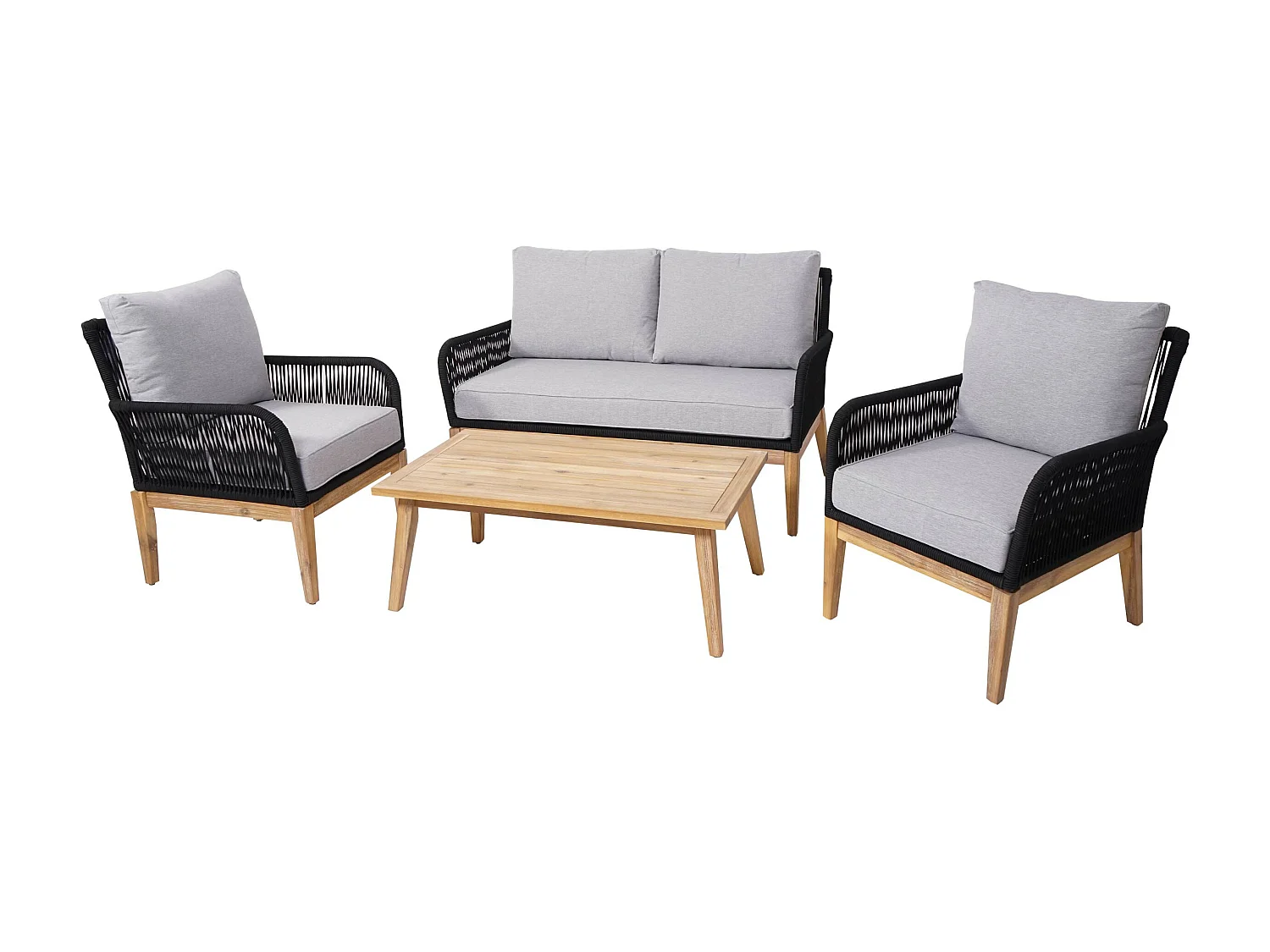 Tuinset MCW-H58 (4-delig),  kussens lichtgrijs