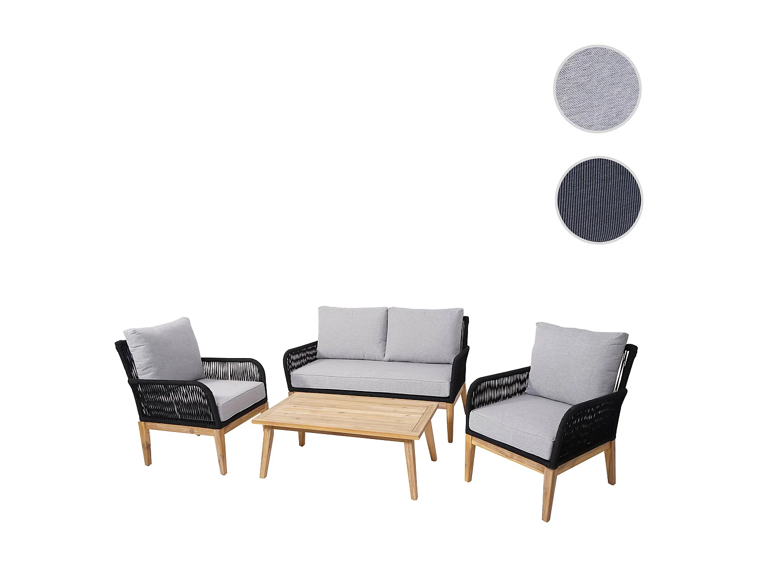 Tuinset MCW-H58 (4-delig),  kussens lichtgrijs