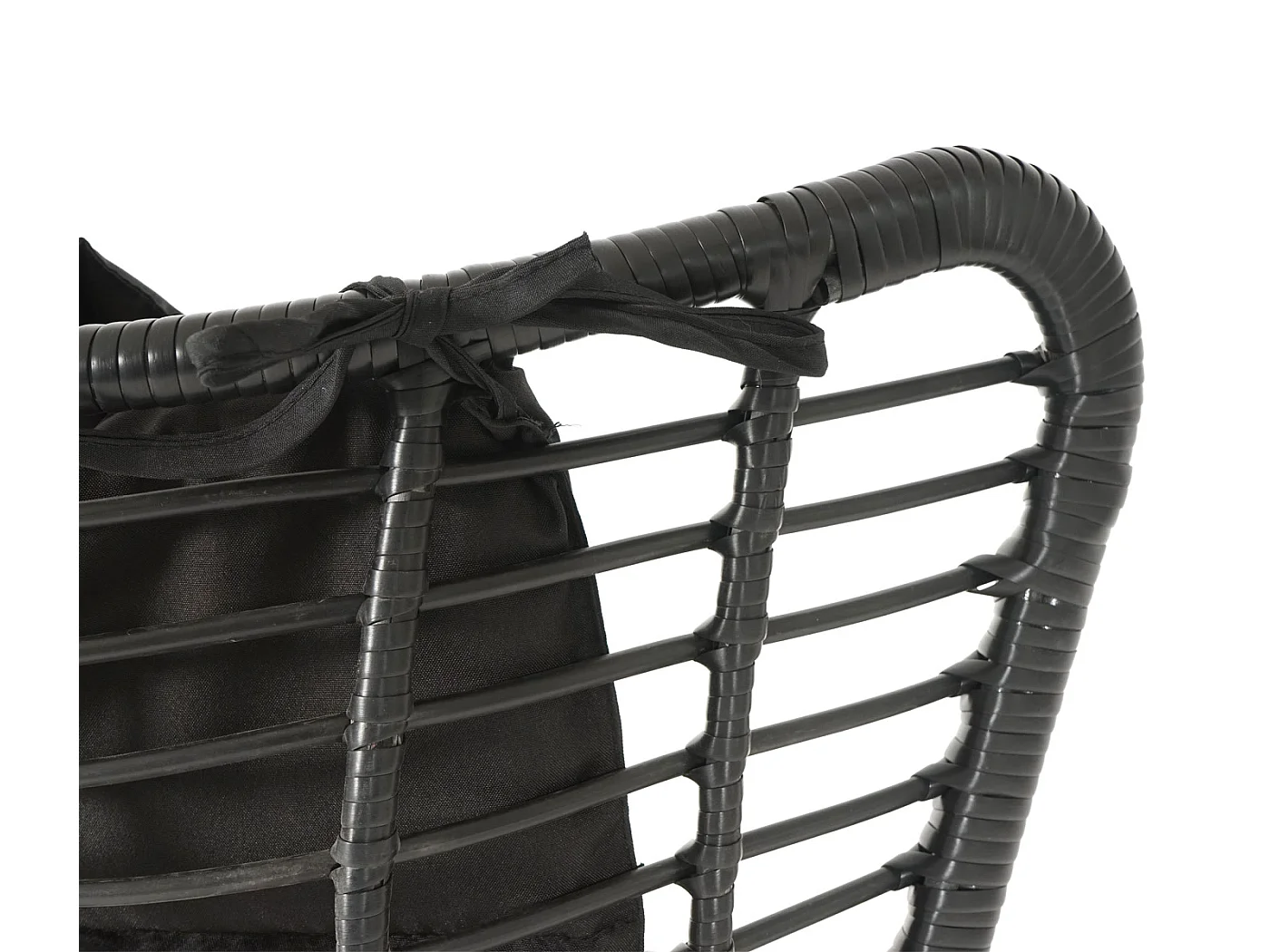 Zestaw polirattanowy MCW-G17b (2-częściowy),  antracyt, antracytowe poduszki