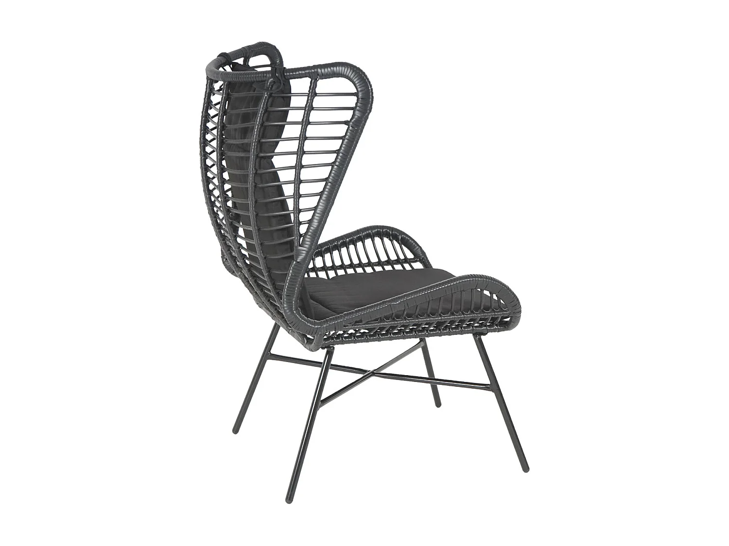 Zestaw polirattanowy MCW-G17b (2-częściowy),  antracyt, antracytowe poduszki