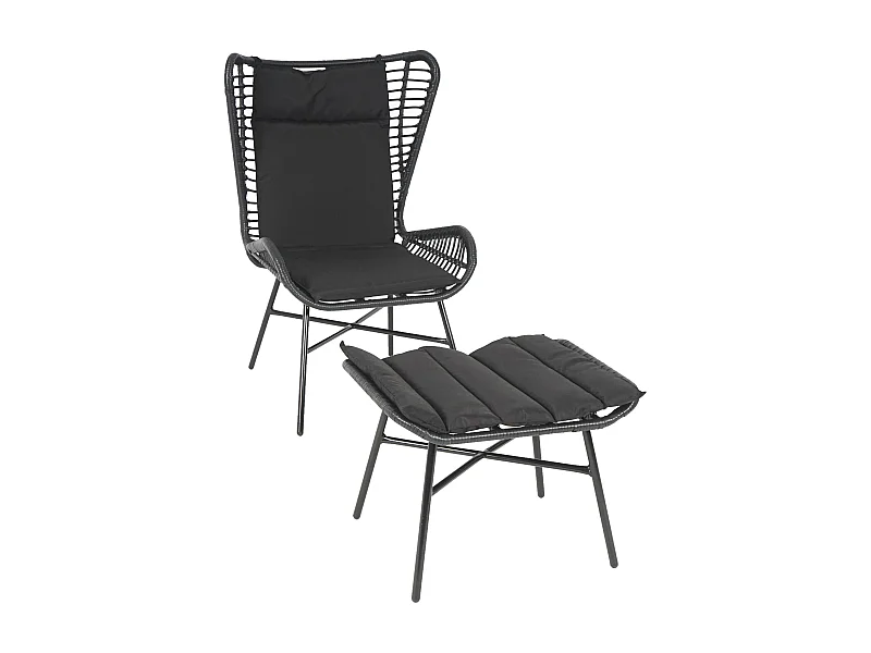 Poly-Rattan Set MCW-G17b (2-teilig), Anthrazit, Kissen anthrazit