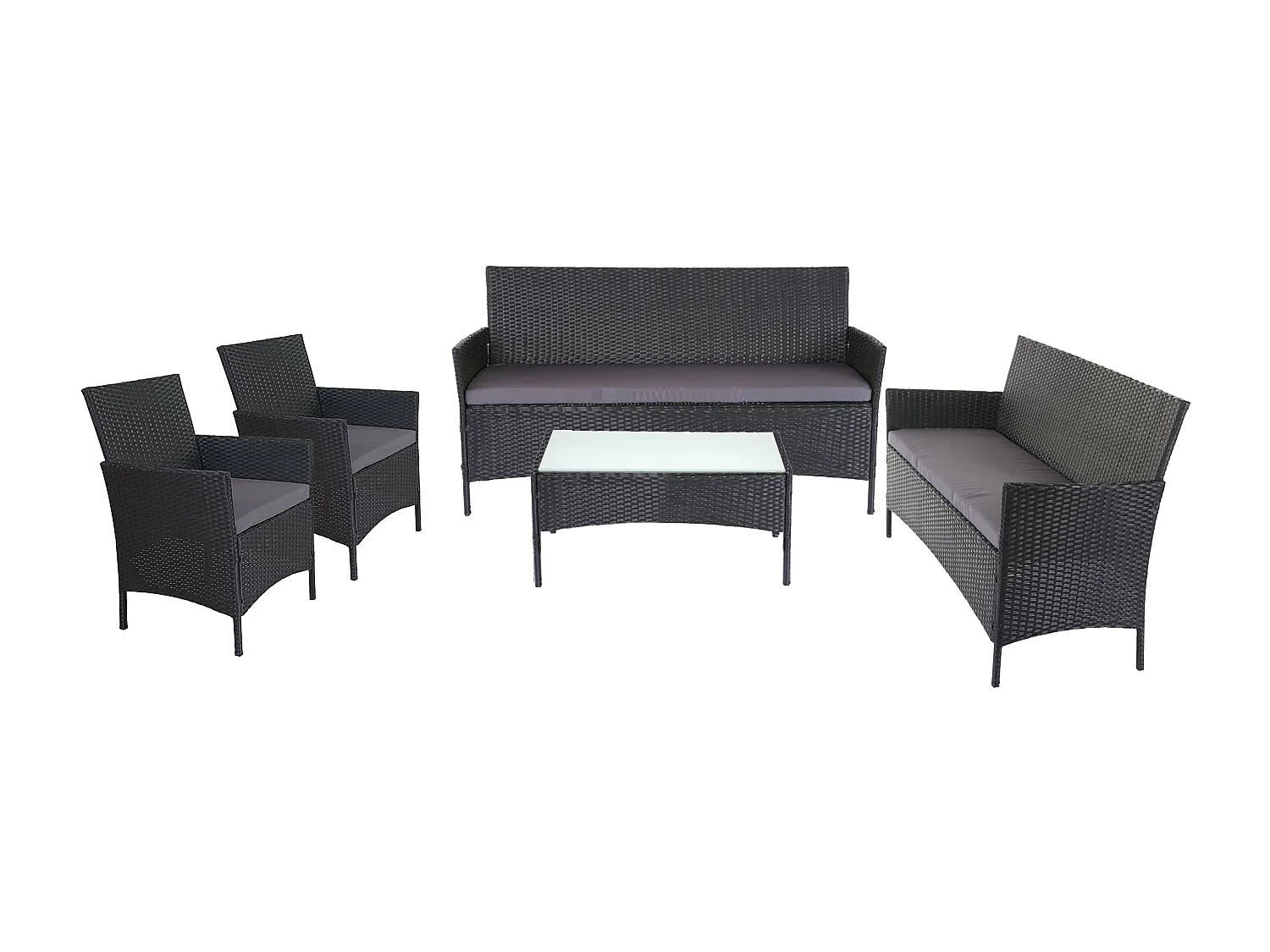 3-2-1-1 Polyrotan set Hamar,  antraciet, antraciet kussens