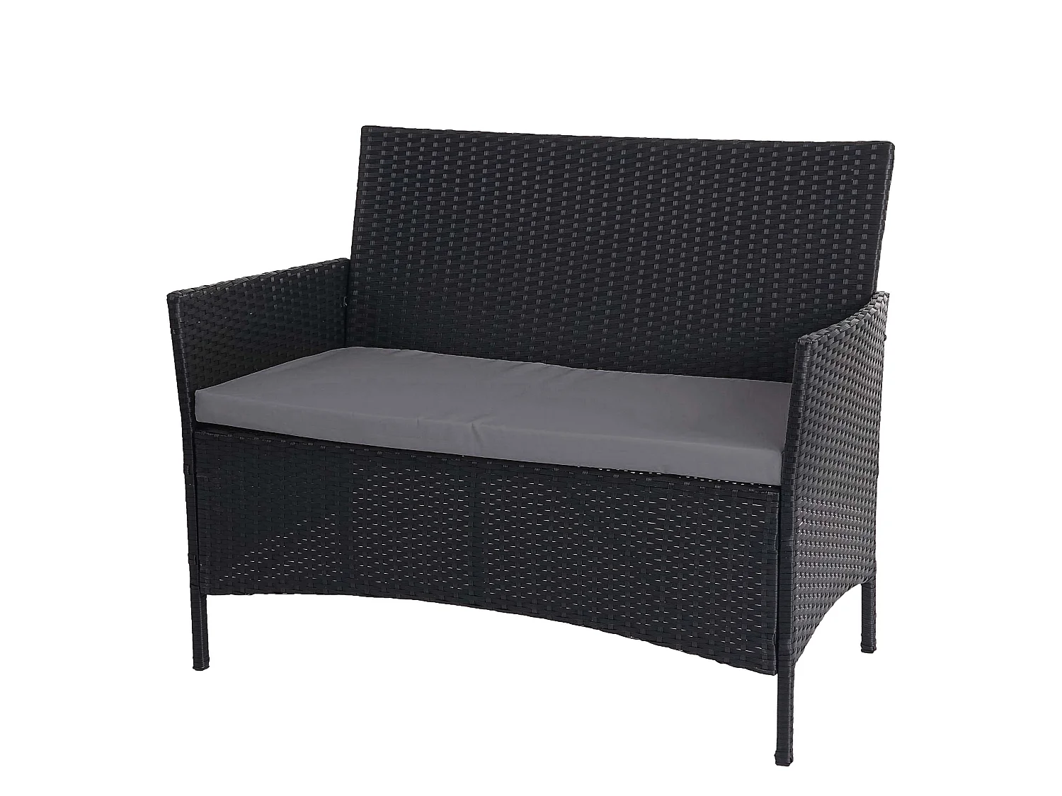 3-2-1-1 Poly-Rattan Garnitur Hamar, Anthrazit, Kissen anthrazit