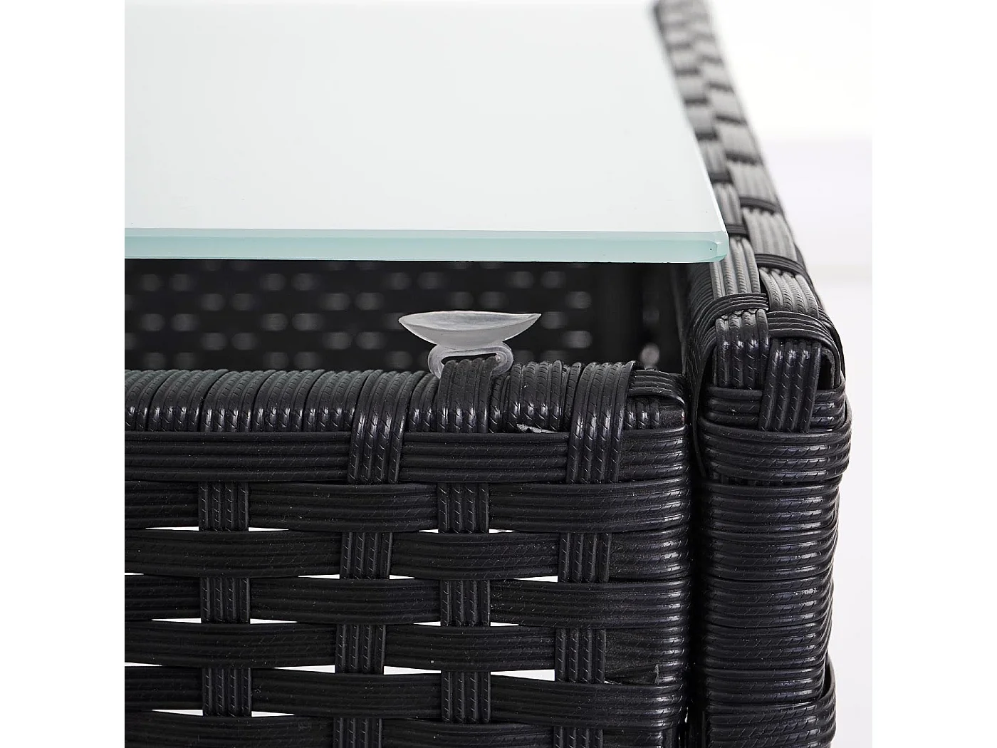 3-2-1-1 Poly-Rattan Garnitur Hamar, Anthrazit, Kissen anthrazit