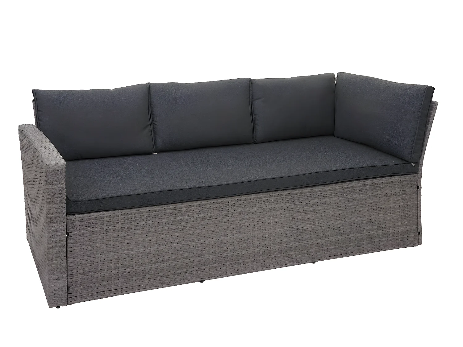 Poly-rattan set MCW-A29,  grijs, grijze kussens