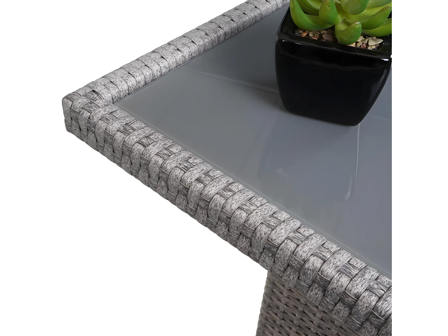 Poly-rattan set MCW-A29,  grijs, grijze kussens