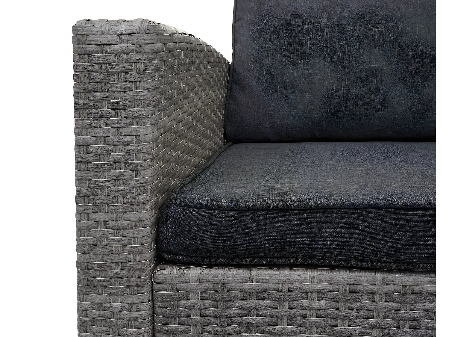 Poly-rattan set MCW-A29,  grijs, grijze kussens