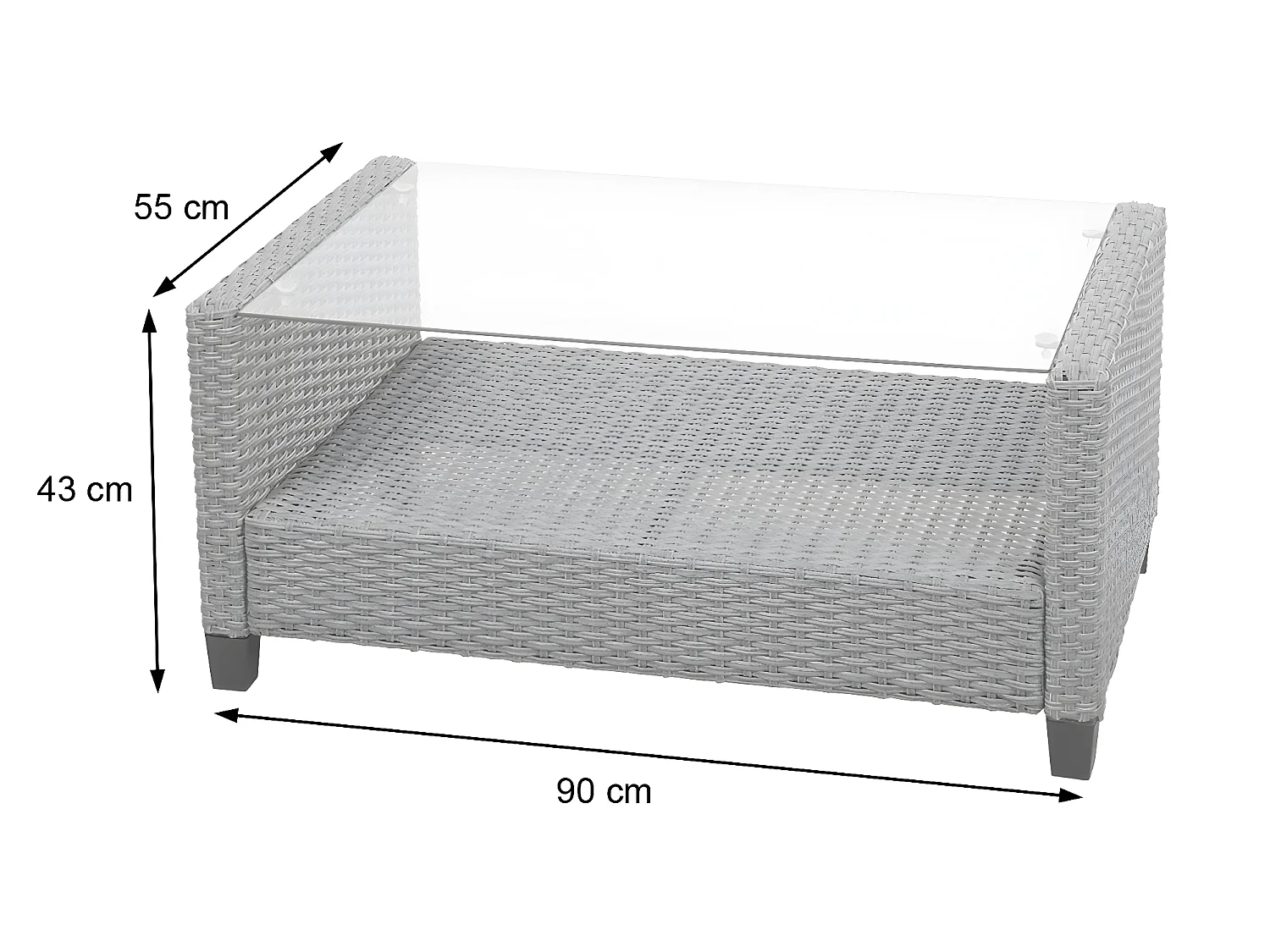 XXL Poly-Rattan Garnitur MCW-F10 (4-tlg), Grau-braun