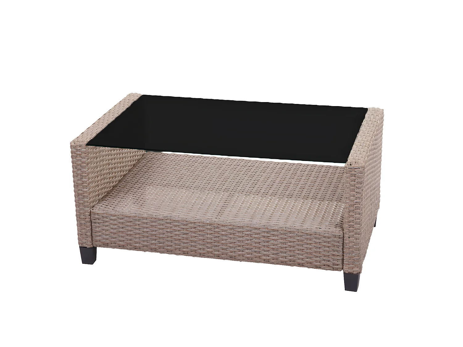 XXL Poly-Rattan Garnitur MCW-F10 (4-tlg), Grau-braun