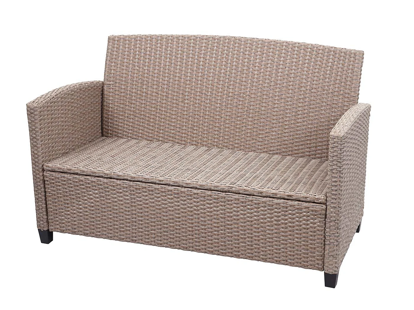 Zestaw rattanowy XXL MCW-F10 (4 szt.),  szaro-brązowy