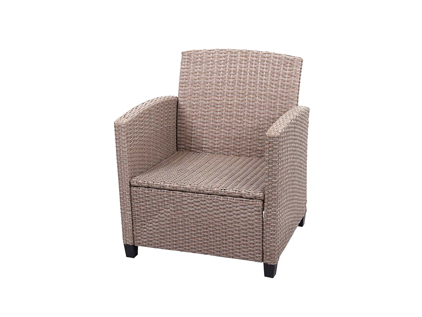 Zestaw rattanowy XXL MCW-F10 (4 szt.),  szaro-brązowy