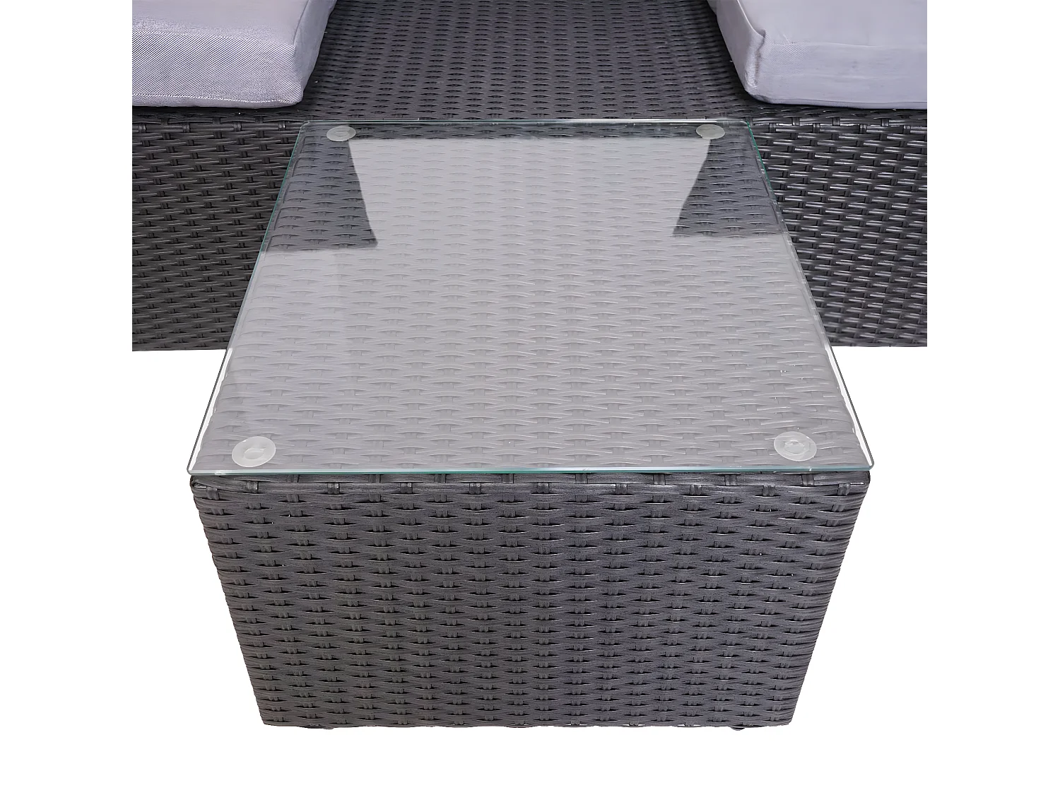 Zestaw wypoczynkowy MCW-J37 (4-częściowy),  antracyt, poduszki jasnoszare