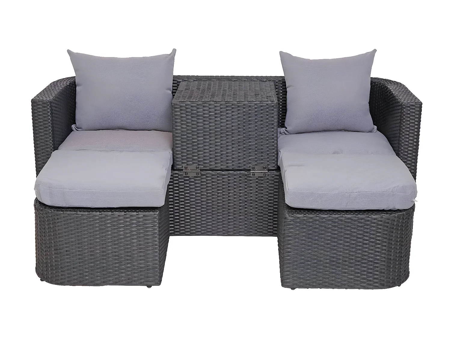 Zestaw wypoczynkowy MCW-J37 (4-częściowy),  antracyt, poduszki jasnoszare