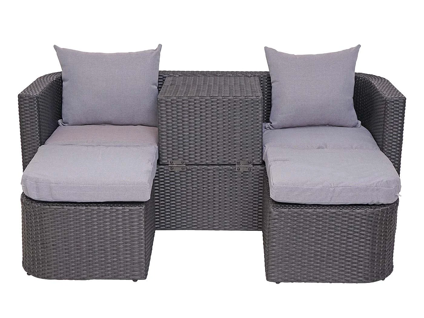 Lounge-Set MCW-J37 (4-Teilig), Anthrazit, Kissen hellgrau