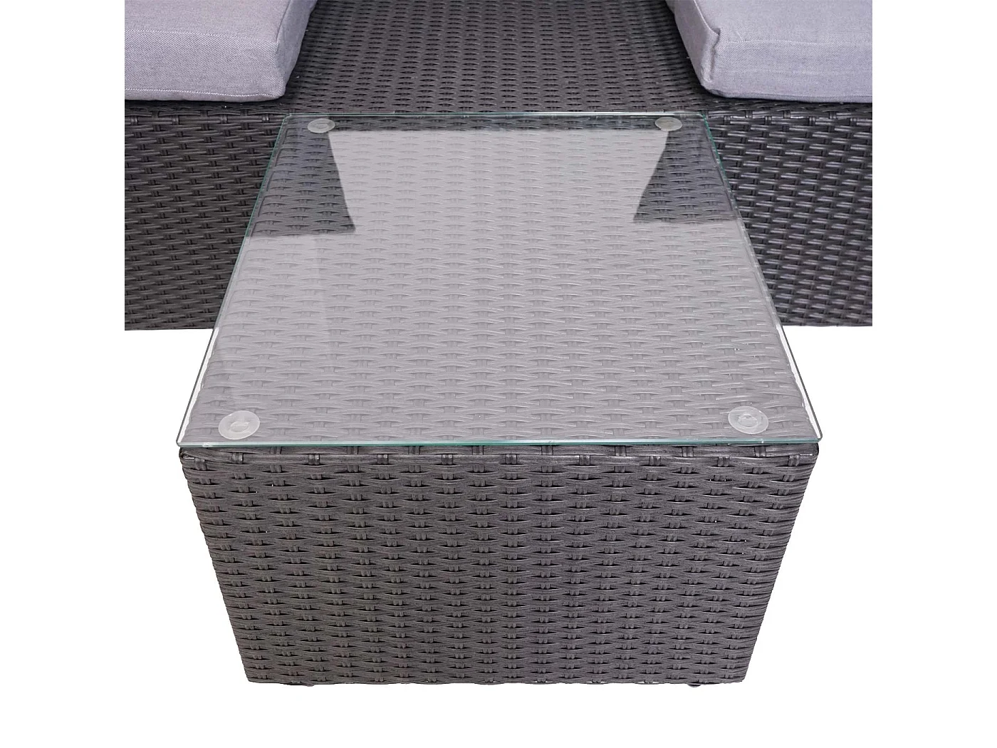 Lounge-Set MCW-J37 (4-Teilig), Anthrazit, Kissen hellgrau