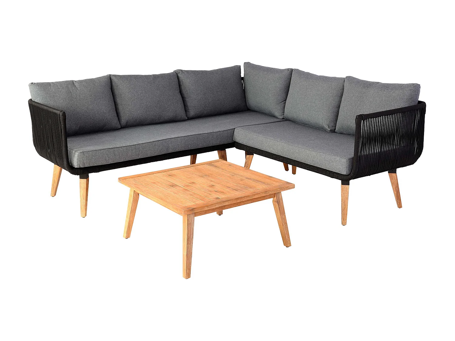 Garten-Garnitur MCW-L30 (2er-Set), Polster dunkelgrau