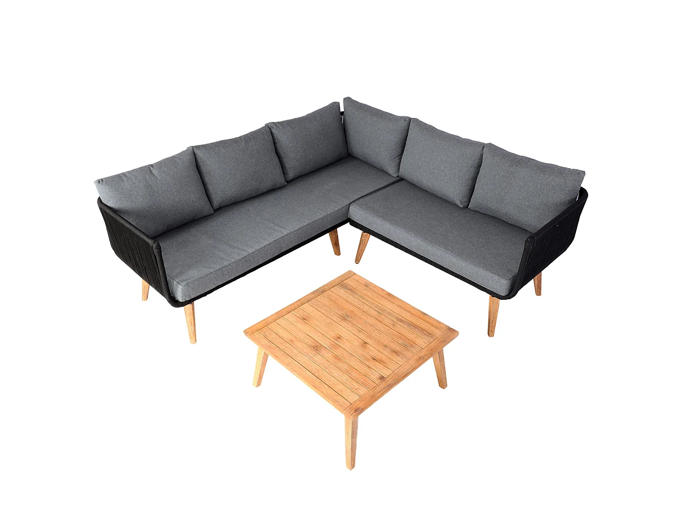 Garten-Garnitur MCW-L30 (2er-Set), Polster dunkelgrau