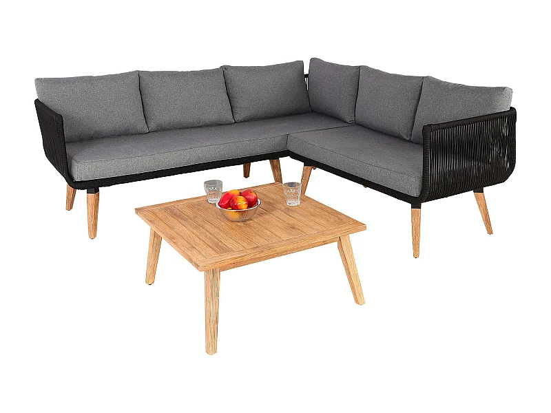 Garten-Garnitur MCW-L30 (2er-Set), Polster dunkelgrau