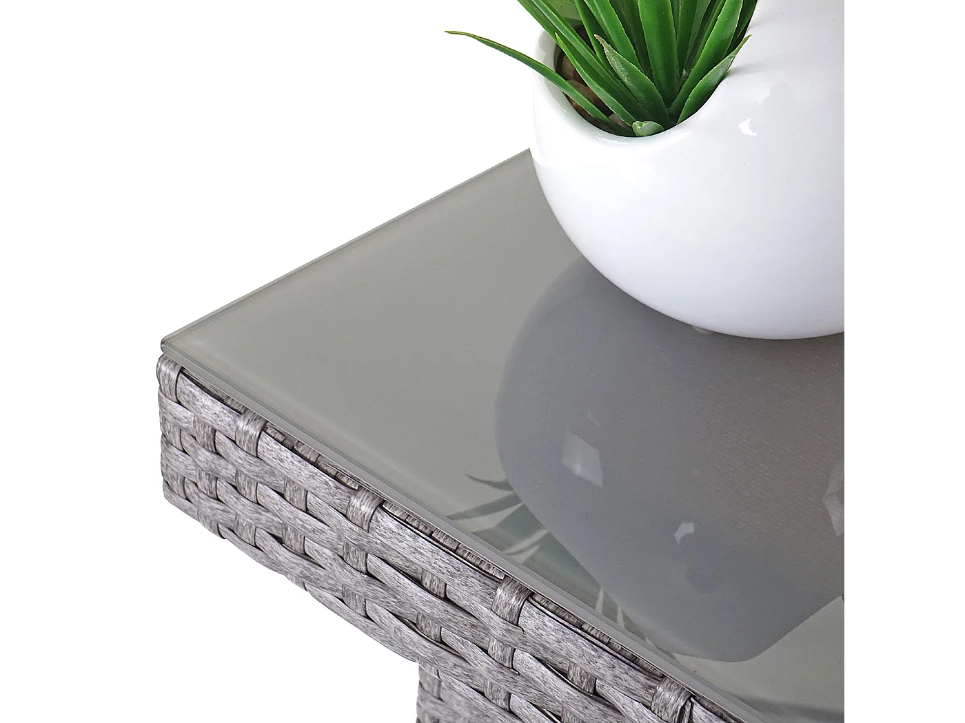 Poly-Rattan-Garnitur  Hamar (7-teilig), Grau, Kissen creme