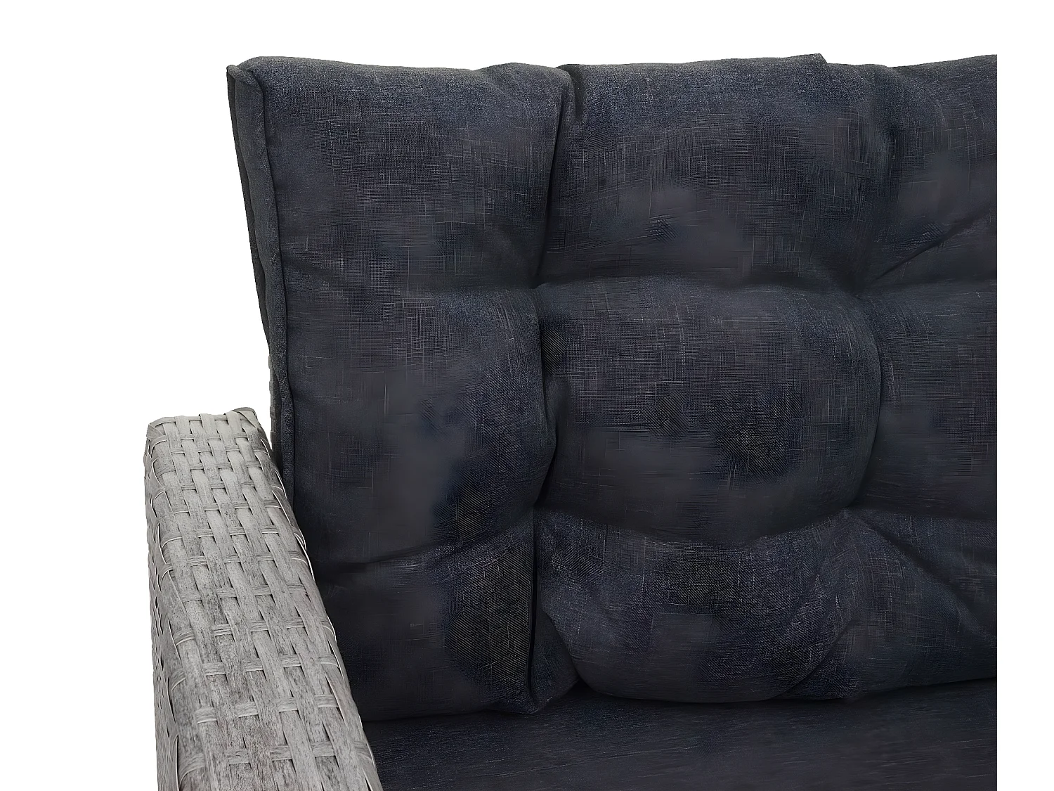 Zestaw polirattanowy MCW-A29,  szary, szare poduszki + 2x stołek