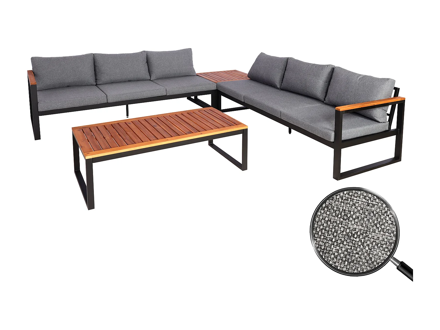 Zestaw ogrodowy MCW-L26 (zestaw 4 sztuk),  ciemnoszary