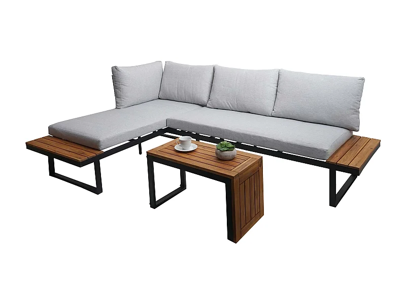 Garten Garnitur MCW-L27 (3er-Set), Hellgrau