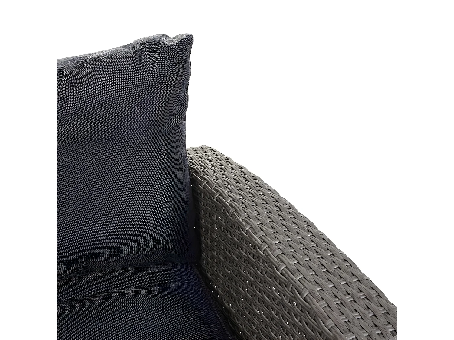 Zestaw rattanowy MCW-E96 (4-częściowy),  szary, poduszki antracytowe