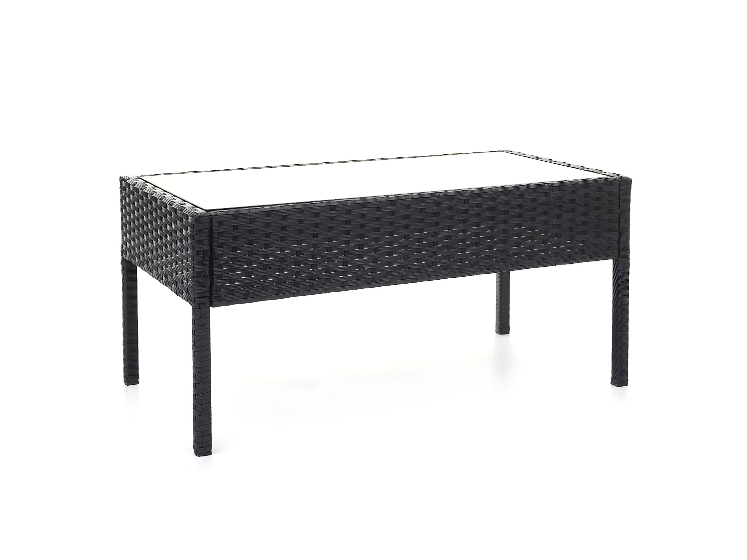 Polyrotan set MCW-F56 (4-delig),  zwart, kussens crème