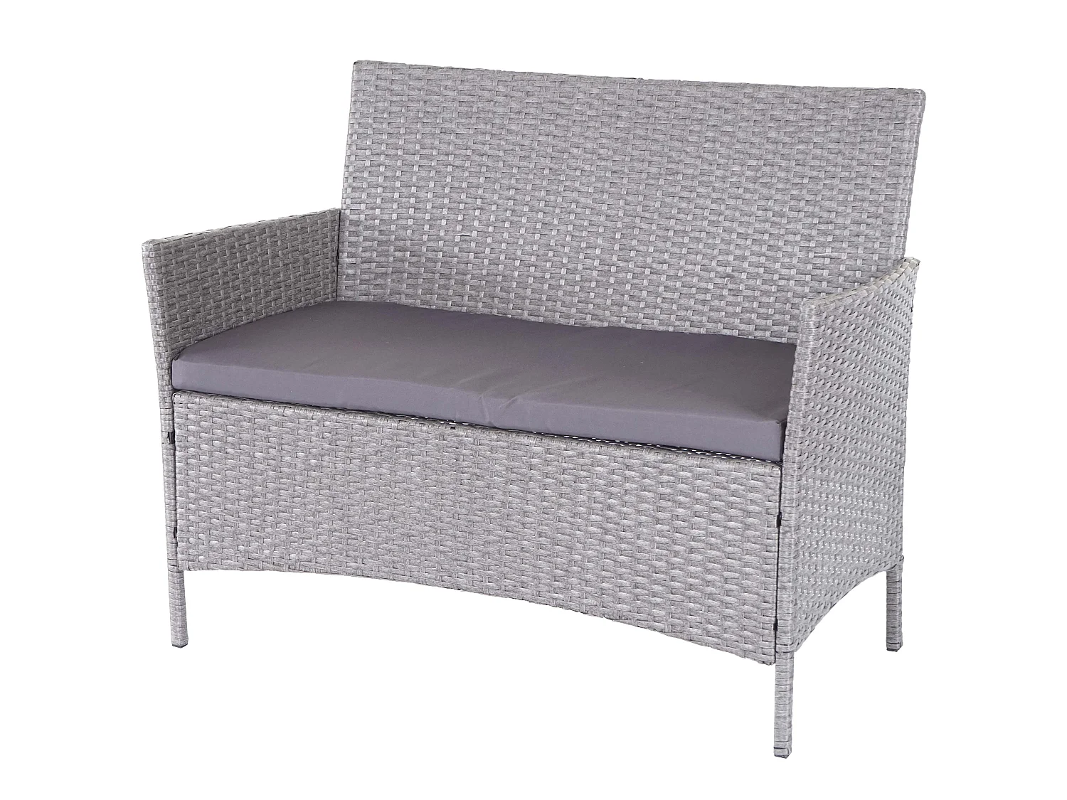 3-2-1-1 Poly-Rattan Garnitur Hamar, Grau, Kissen anthrazit