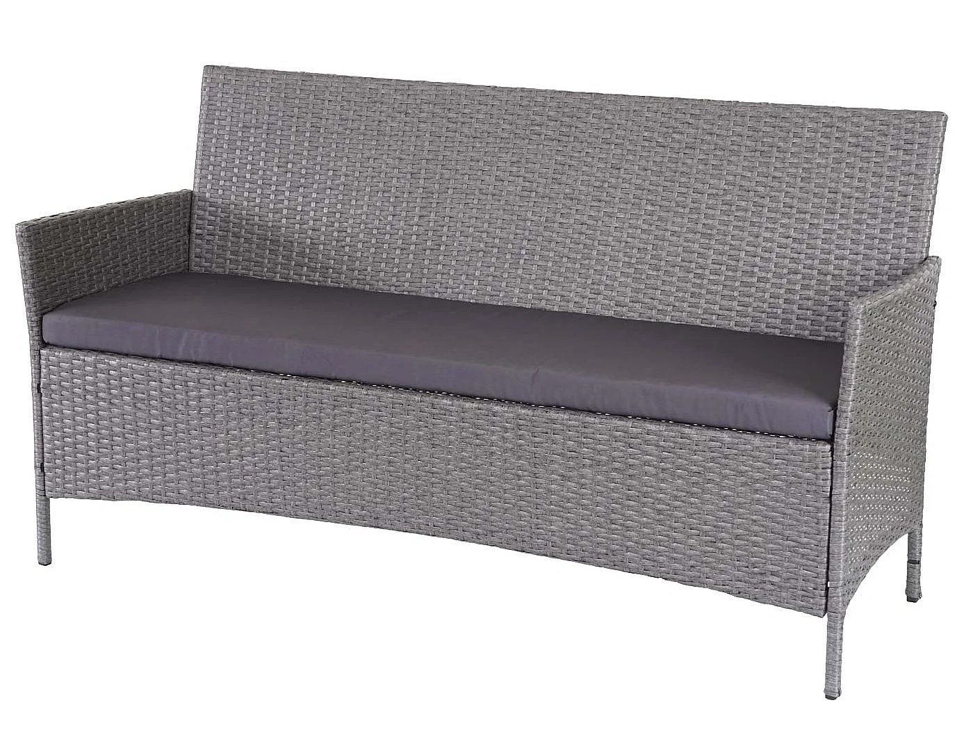 3-2-1-1 Poly-Rattan Garnitur Hamar, Grau, Kissen anthrazit