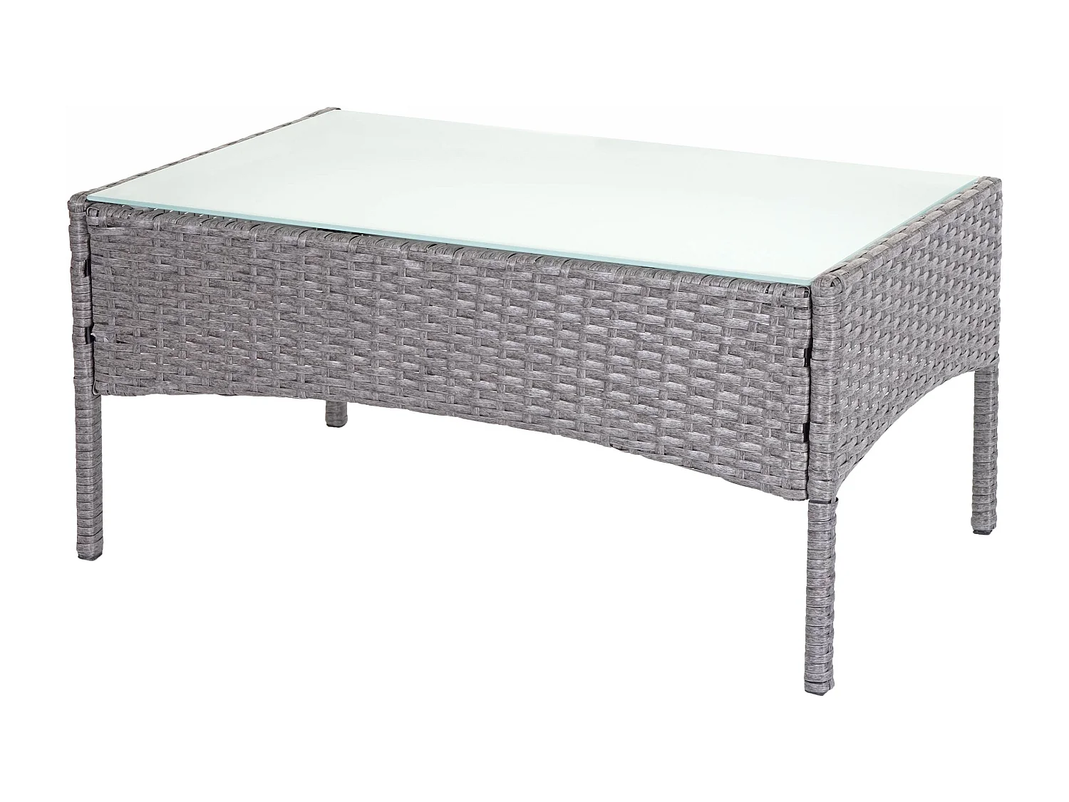 3-2-1-1 Poly-Rattan Garnitur Hamar, Grau, Kissen anthrazit