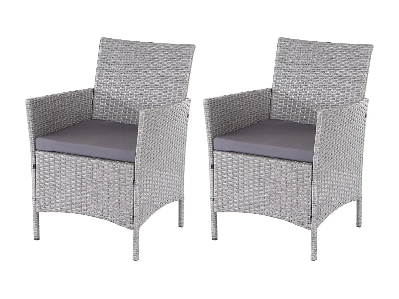 3-2-1-1 Poly-Rattan Garnitur Hamar, Grau, Kissen anthrazit