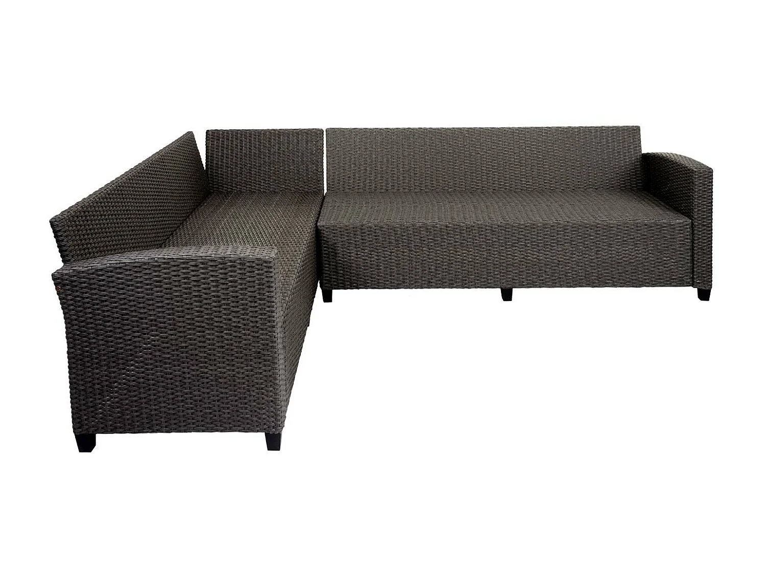 Poly Rattan Garnitur MCW-E96 (4-teilig), Anthrazit, Kissen anthrazit