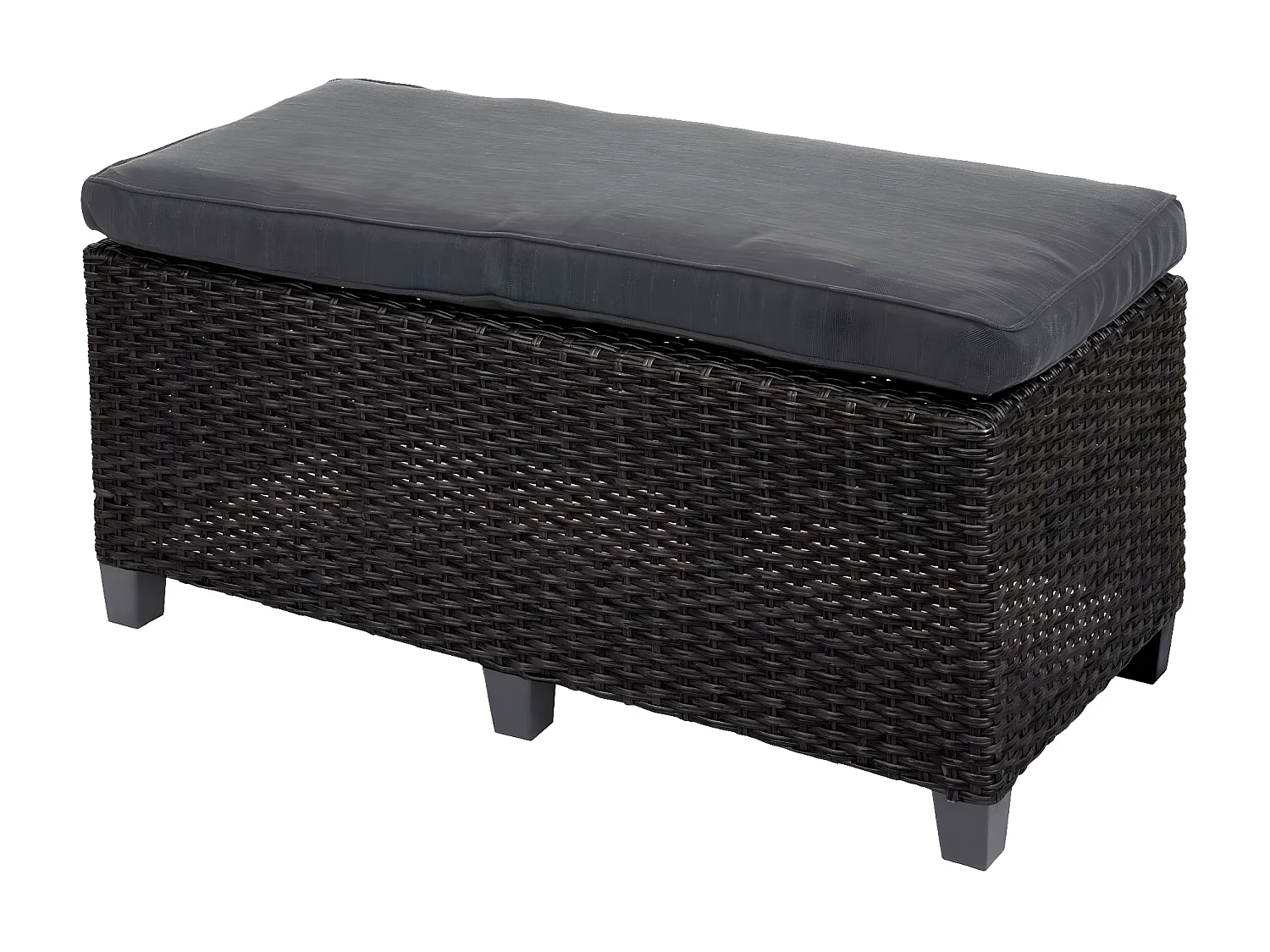 Zestaw rattanowy MCW-E96 (4-częściowy),  antracyt, antracytowe poduszki