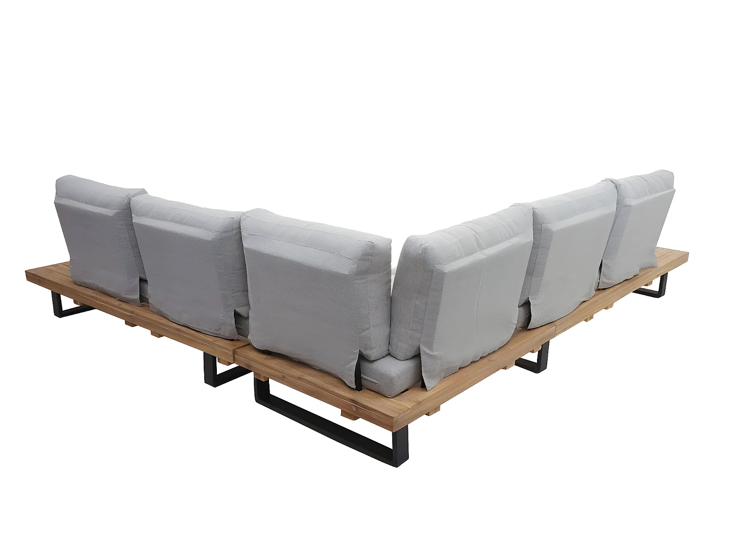 Garten-Garnitur MCW-H54 (2er-Set), Hellbraun, Polster hellgrau